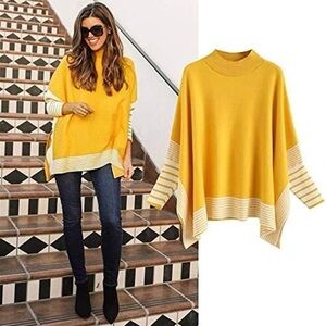 P. Luca Milano border stripe poncho tunic